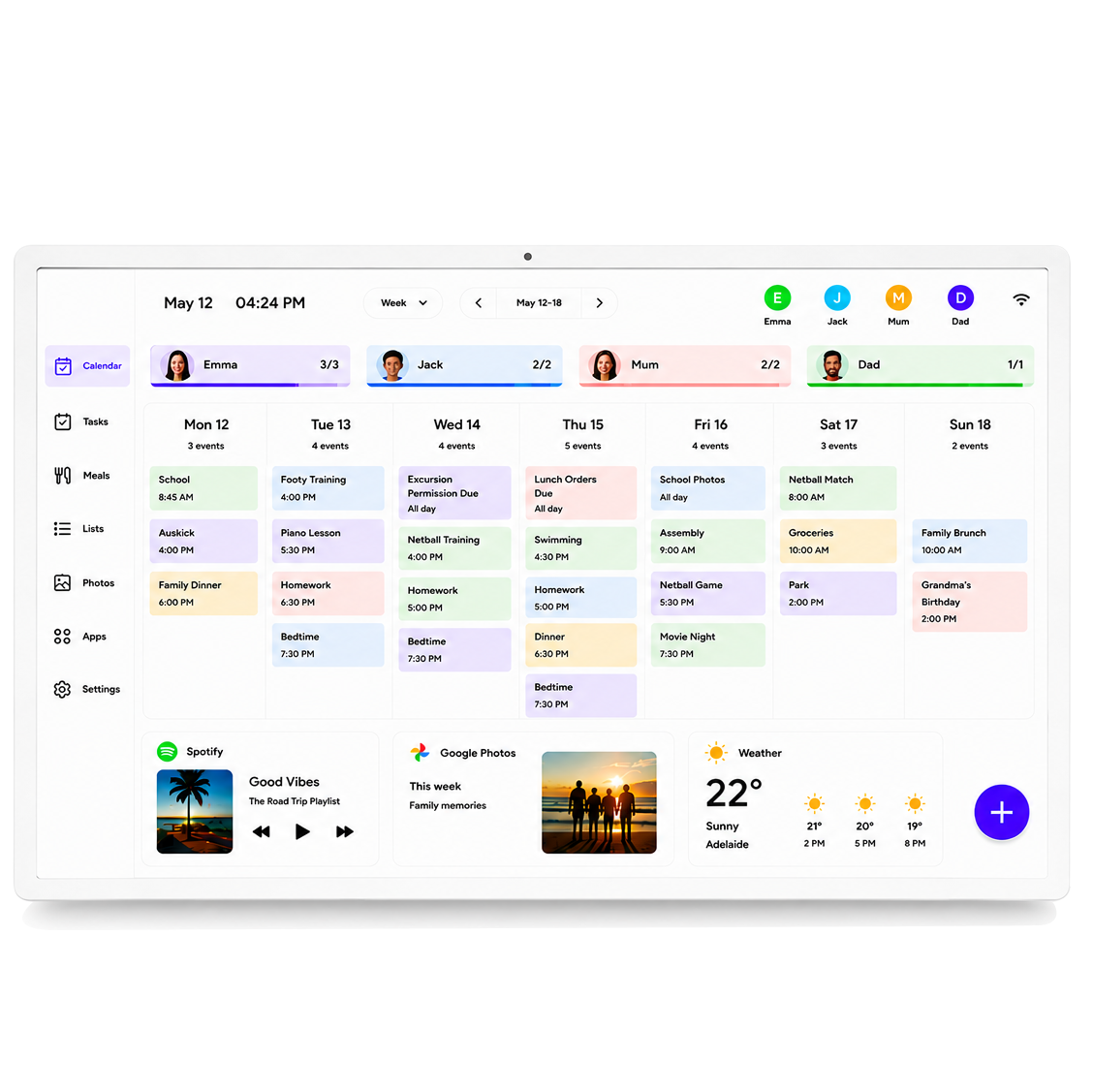 DayNest smart digital calendar display
